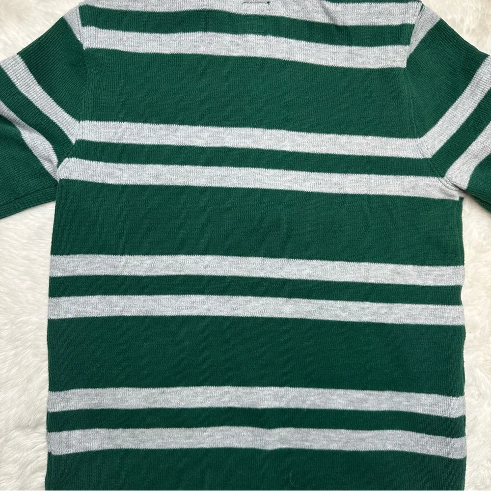 GAP Sweater Half-Zip Green & Grey Striped Size 7 - Picture 15 of 16